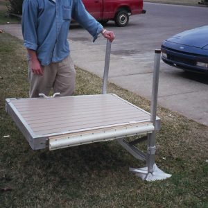 Metal Craft Dock design details. Thin, strong corrugated design that is cool and strong! Powder coated for decades of wear and use!