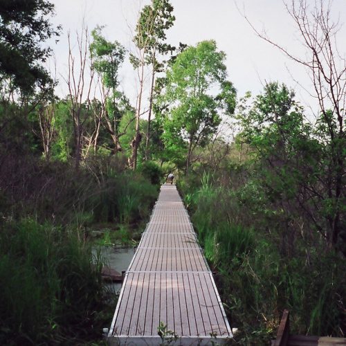 220' Metal craft dock that makes a custom Right turn with two 8X8 platforms. Accessories included stairs, bumpers cleats and custom pads for the deep muck present on this installation.