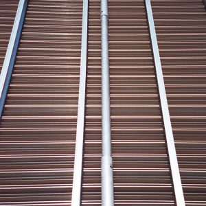 Metal Craft Dock design details. Thin, strong corrugated design that is cool and strong! Powder coated for decades of wear and use!